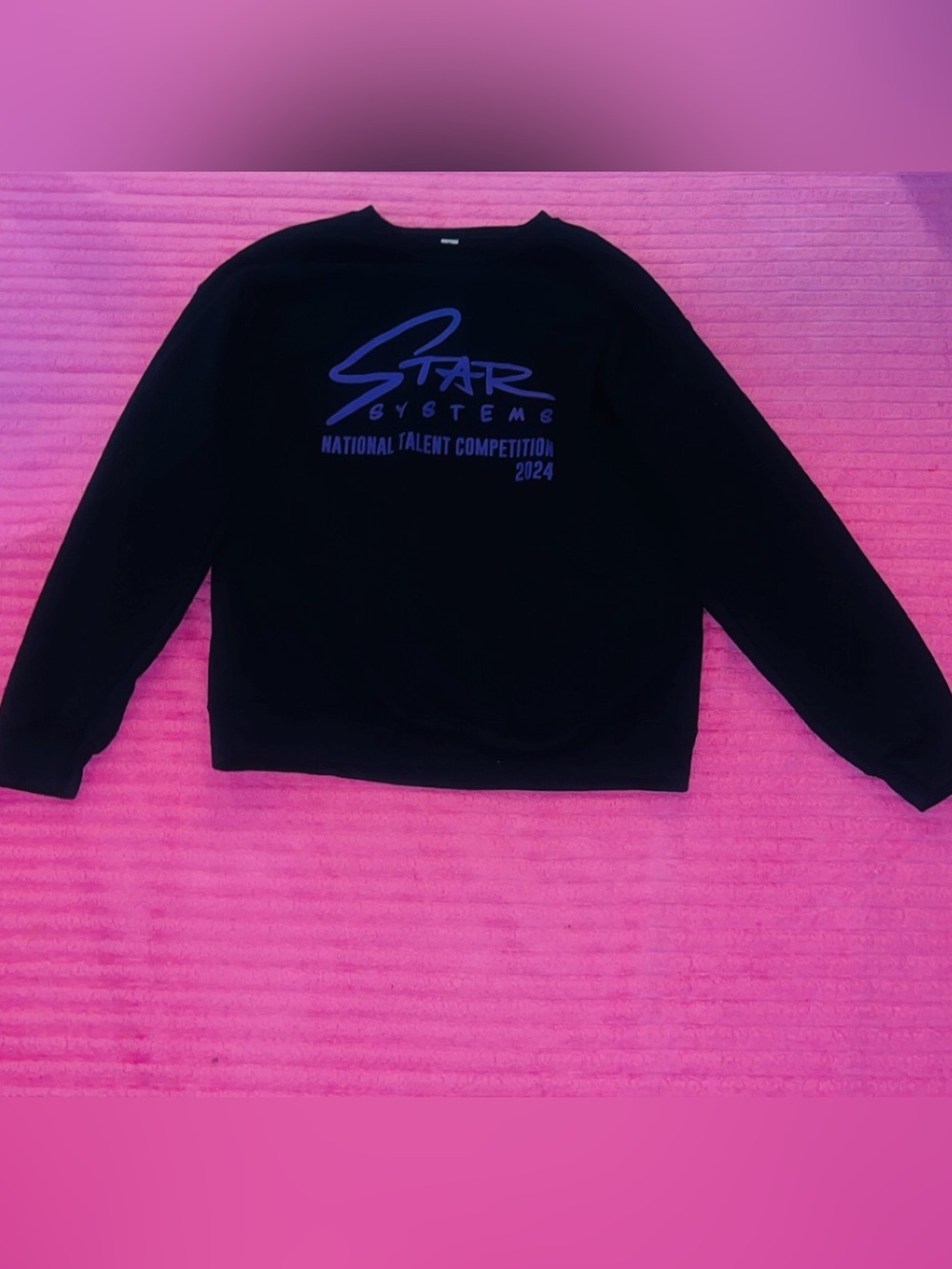 Gildan Black Crewneck Sweatshirt with Purple Logo